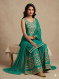 Suit shirt with flowy palazzo