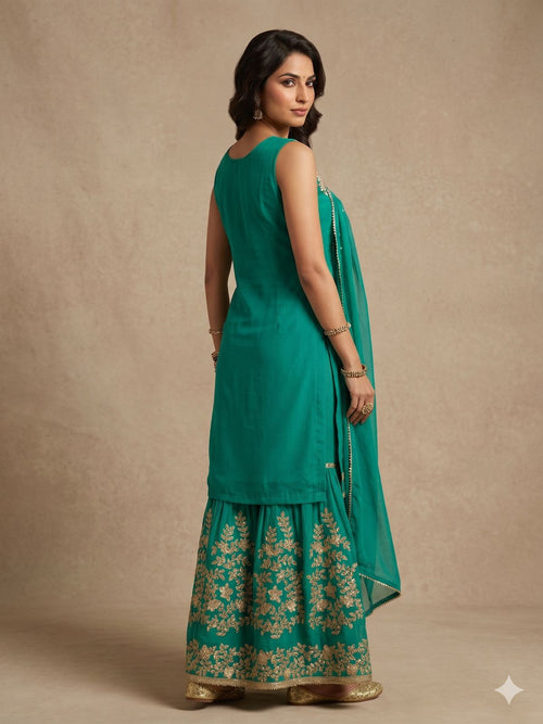 Suit shirt with flowy palazzo