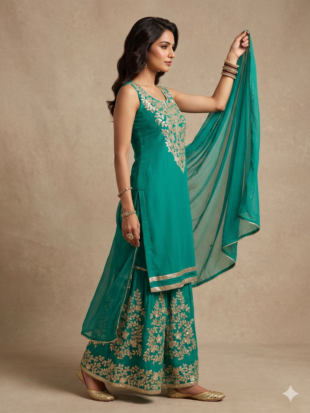 Suit shirt with flowy palazzo