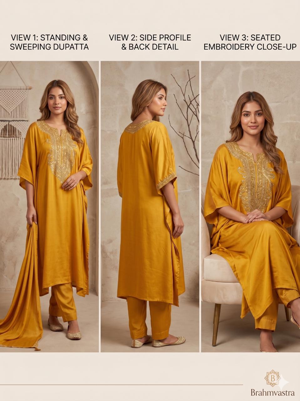 Kaftan style shirt with palazzo